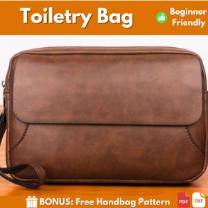Toiletry Bag Pattern | Leather Pattern | Beginner Pattern | Leather Toiletry Bag | Small Bag Pattern | Leather Bag Pattern | PDF Download