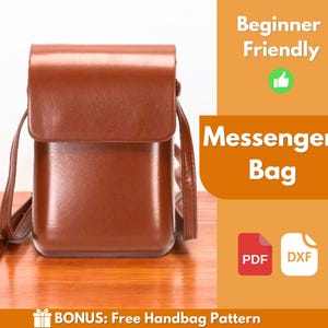 Motif de sac messager en cuir | Motif cuir | Patron de sac PDF | Modèle de sac | Patron de sac pour homme | bandoulière | Téléchargement PDF