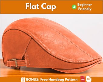Flat Cap Pattern | Leather Pattern | PDF Leather Pattern | Leather Hat Pattern | Cap Pattern | Easy Hat Pattern | PDF Pattern