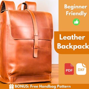 Leather Backpack Pattern | Leather Pattern | PDF Leather Pattern | Leather Bag Pattern | Laptop Bag Pattern | Easy Bag Pattern | PDF Pattern