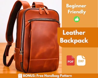 Leather Backpack Pattern | Leather Pattern | PDF Leather Pattern | Leather Bag Pattern | Laptop Bag Pattern | Easy Bag Pattern | PDF Pattern