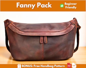 Leather Fanny Pack Pattern | Leather Pattern | Leather Waist Bag Pattern | Sling Bag Pattern | Crossbody Bag Pattern | Belt Bag Pattern