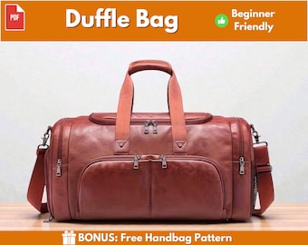 Motif de sac de sport en cuir | Motif cuir | Sac de sport | Motif de sac en cuir | Modèle de sac de voyage | Cuir DIY | Modèle de grand sac