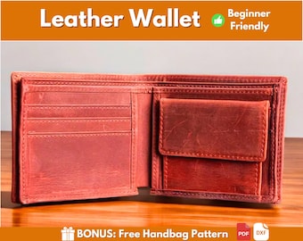 Leather Wallet Pattern | Leather Pattern | Leather Wallet | Leather DIY | Beginner Pattern | Wallet Template | PDF Download | Easy Wallet