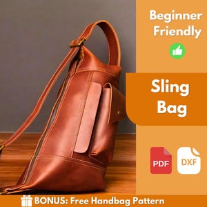 Leder Sling Bag PDF Nähanleitung | Leder Muster | Anfängermuster | Sling Bag Muster | Umhängetasche Muster | Ledertasche | PDF-Download