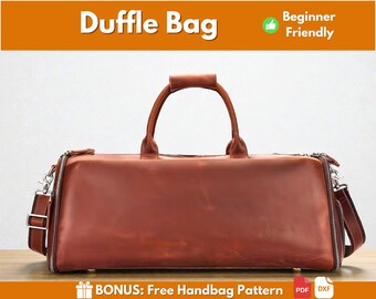Motif de sac de sport en cuir | Motif cuir | Sac de sport | Motif de sac en cuir | Modèle de sac de voyage | Cuir DIY | Modèle de grand sac