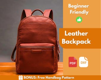Leather Backpack Pattern | Leather Pattern | PDF Leather Pattern | Leather Bag Pattern | Laptop Bag Pattern | Easy Bag Pattern | PDF Pattern