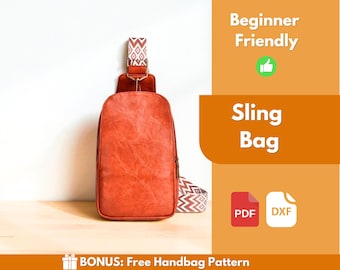 Leather Sling Bag PDF Pattern | Leather Pattern | Beginner Pattern | Sling Bag Pattern | Crossbody Bag Pattern | Leather Bag | PDF Download