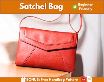 Modello per borsa a tracolla in pelle / Modello in pelle / Modello in pelle PDF / Modello per borsa / Modello per borsa a tracolla / Modello per principianti / Download PDF