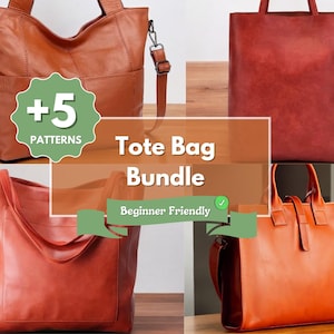 Lot de sacs fourre-tout | Sac fourre-tout en cuir Patron PDF | Motifs en cuir | Patron pour débutant | Modèle de sac | Patron de sac pour femme | Sac fourre-tout en cuir