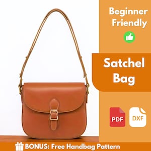 Motif de sac cartable en cuir | Motif cuir | Patron en cuir PDF | Modèle de sac | Modèle de sac cartable | Patron pour débutant | Téléchargement PDF