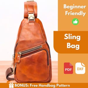 Leder Sling Bag PDF Nähanleitung | Leder Muster | Anfängermuster | Sling Bag Muster | Umhängetasche Muster | Ledertasche | PDF-Download