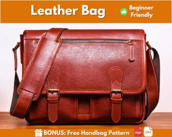 Leather Bag Pattern | Leather Pattern | PDF Leather Pattern | Bag Pattern | Laptop Bag Pattern | Leather Briefcase Pattern | PDF Download