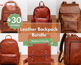 Leather Backpack Pattern | Leather Pattern | PDF Leather Pattern | Leather Backpack Bundle | Laptop Bag Pattern | Leather Bag Pattern