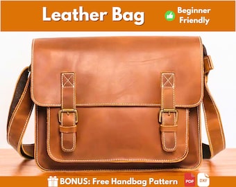 Leather Bag Pattern | Leather Pattern | PDF Leather Pattern | Bag Pattern | Laptop Bag Pattern | Leather Briefcase Pattern | PDF Download