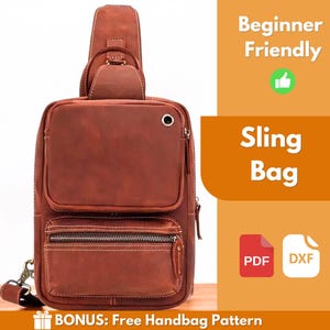 Leather Sling Bag Pattern | Leather Pattern | Beginner Pattern | Sling Bag Pattern | Crossbody Bag Pattern | Leather Bag | PDF Download