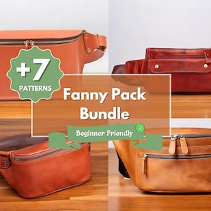 Lot de sac banane en cuir | Patron PDF de sac banane en cuir | Motifs en cuir | Patron pour débutant | Modèle de sac à bandoulière | Modèle de sac à bandoulière