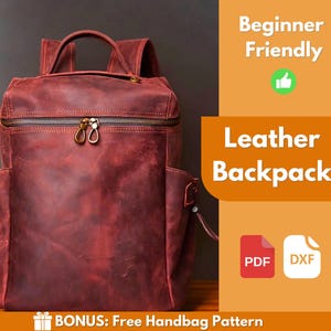 Leather Backpack Pattern | Leather Pattern | PDF Leather Pattern | Leather Bag Pattern | Laptop Bag Pattern | Easy Bag Pattern | PDF Pattern