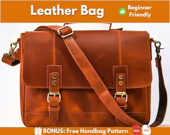 Leather Bag Pattern | Leather Pattern | PDF Leather Pattern | Bag Pattern | Laptop Bag Pattern | Leather Briefcase Pattern | PDF Download