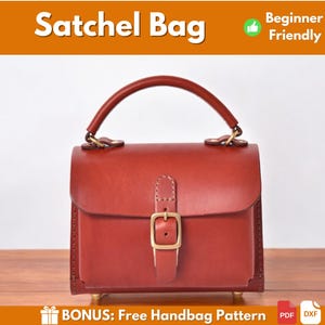 Leather Satchel Bag Pattern | Leather Pattern | PDF Leather Pattern | Bag Pattern | Handbag Pattern | Beginner Pattern | PDF Download