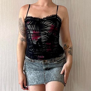 Y2K Cami Top Layered Mesh Whimsigoth Balletcore Tank Top