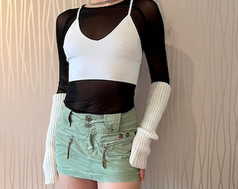 Vintage Diesel Skirt Y2K Cyber Techwear Utility Gorpcore Cargo Micro Miniskirt