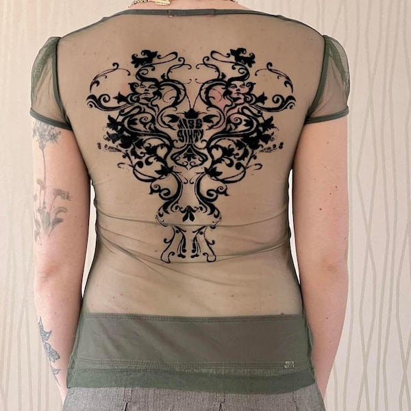 Tattoo Shirt Mesh Etsy