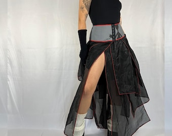 Y2K Biche de Bère Deadstock Corset Waist Asymmetrical Skirt – With Tags