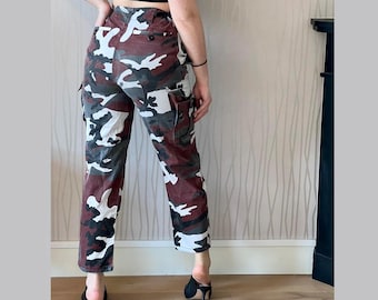 Y2K Camo Cargo Pants 90's Techwear Utility Gorpcore Pants