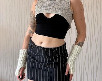 Y2K Micro Miniskirt Dark Academia Pinstripe Preppy Low Waisted Mini Skirt
