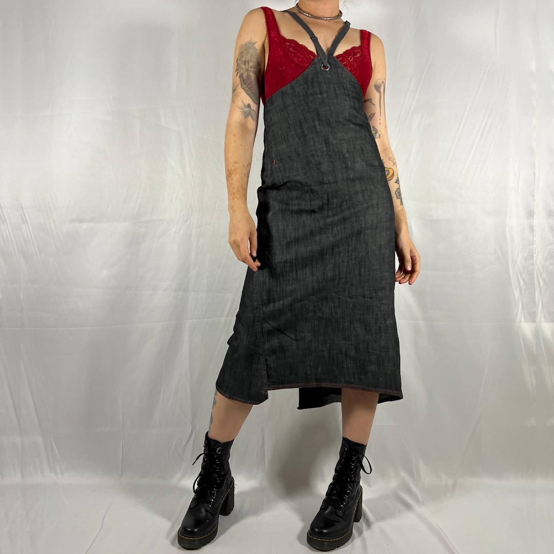 Y2K Cop Copine Underbust Dress Pinafore Overall Techwear Utility Cyber ...