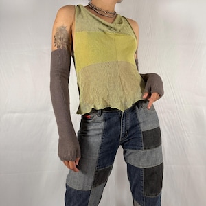 Y2K Sarah Pacini Offen Stricken Dekonstruiertes Top Earth Fairy Coquette Balletcore Sommer Top Ausgeh Top