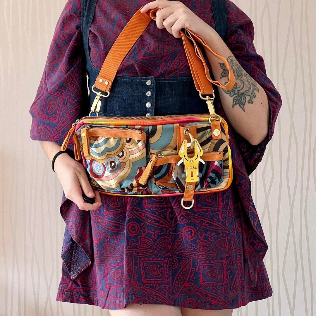 バッグ GG&L 2way Shoulder Bag Y2K Archive Green Y2K Green Bebe Los Angeles Purse, Textured Croc Handbag With