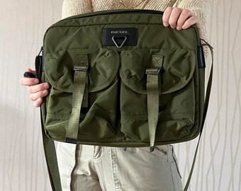 Vintage Diesel Messenger Bag Cargo Bag Y2K Techwear Utility Vintage Diesel Messenger Bag Cargo Bag Y2K Techwear Utility