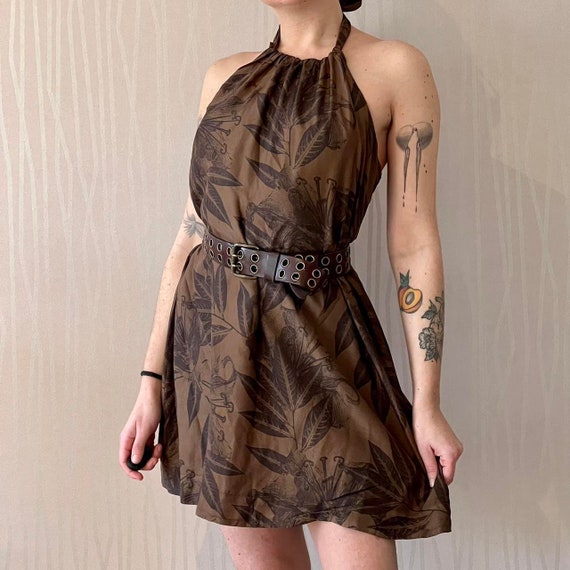 Y2K Halter Dress Fairy Grunge Autumnal Fall Neutral A-line Backless Dress - Etsy Y2K Halter Dress Fairy Grunge Autumnal Fall Neutral A-line Backless Dress - Etsy