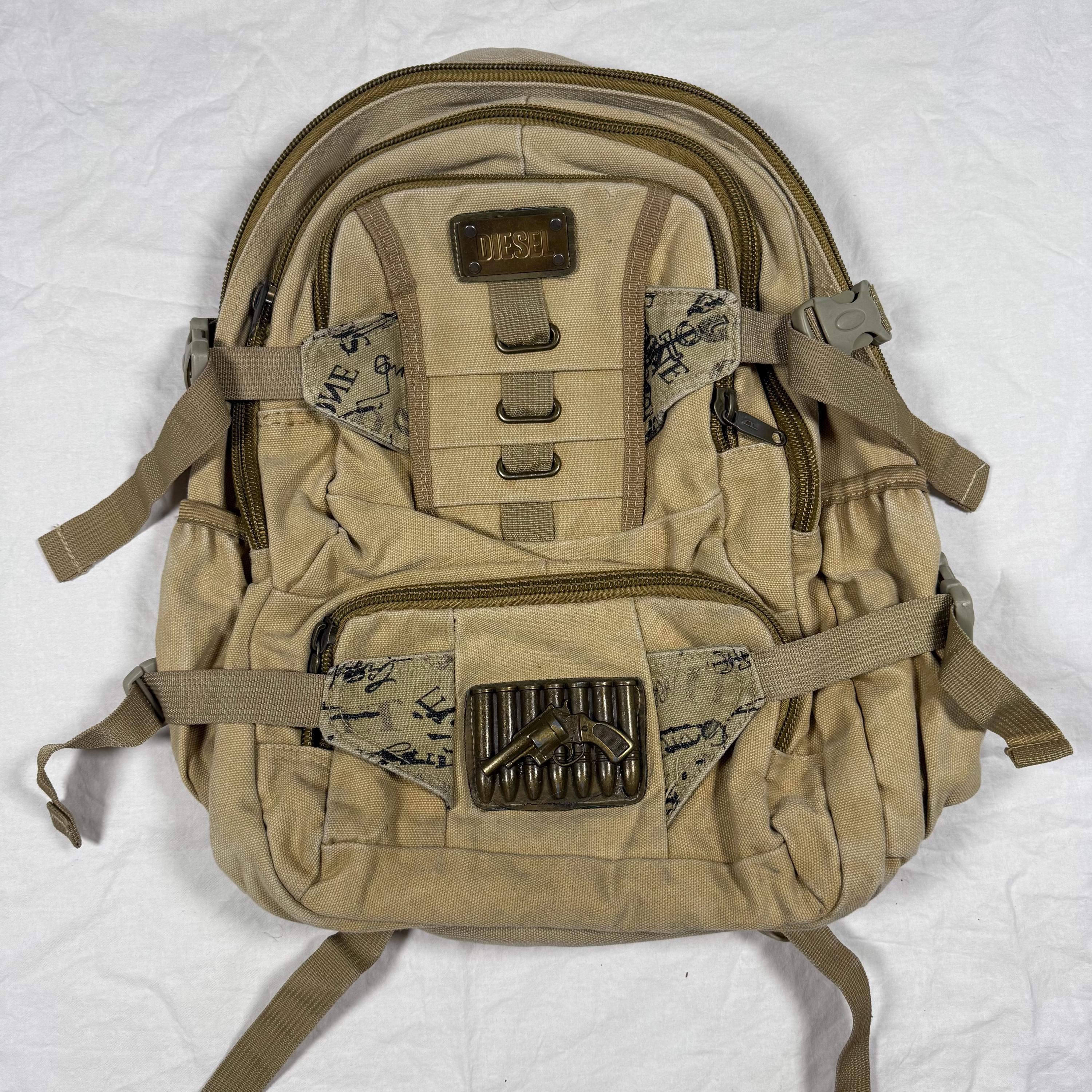 Vintage Diesel Backpack Y2K Techwear Military Gorpcore Cargo Bag