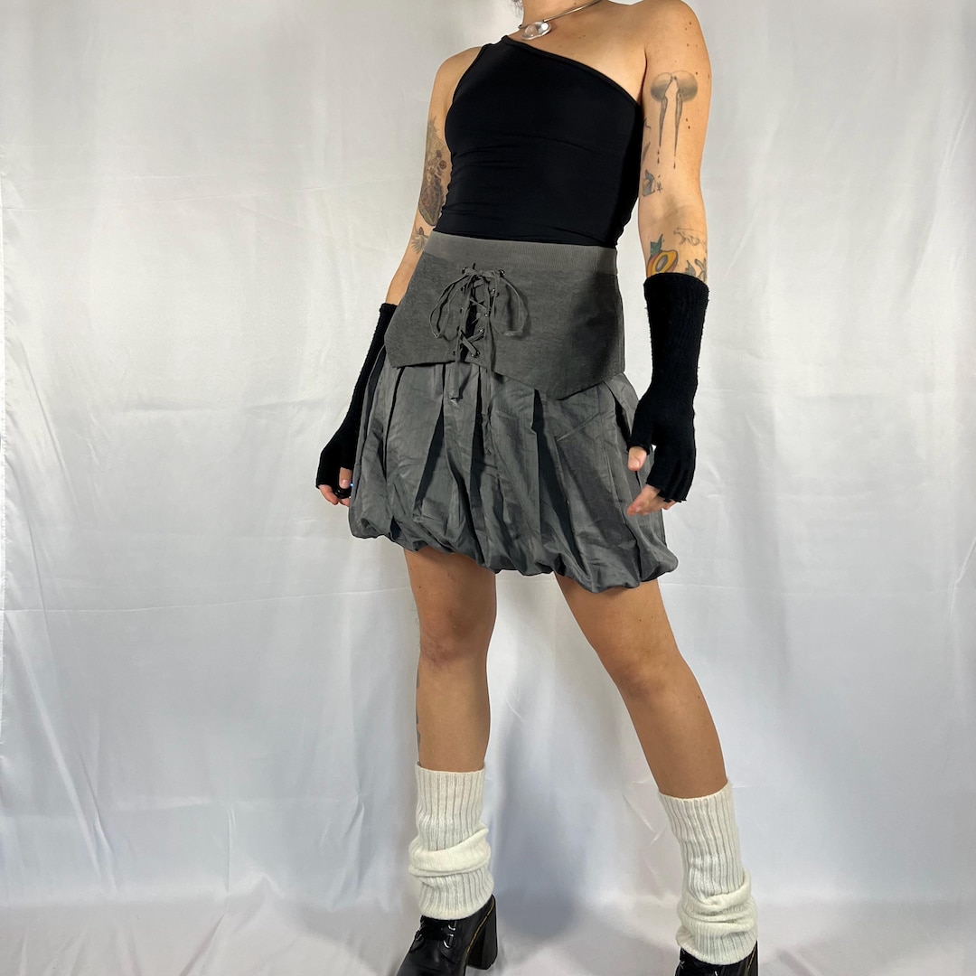 Y2K Cop Copine Techwear Bubble Skirt and Corset Belt Set Cyber Rave ...
