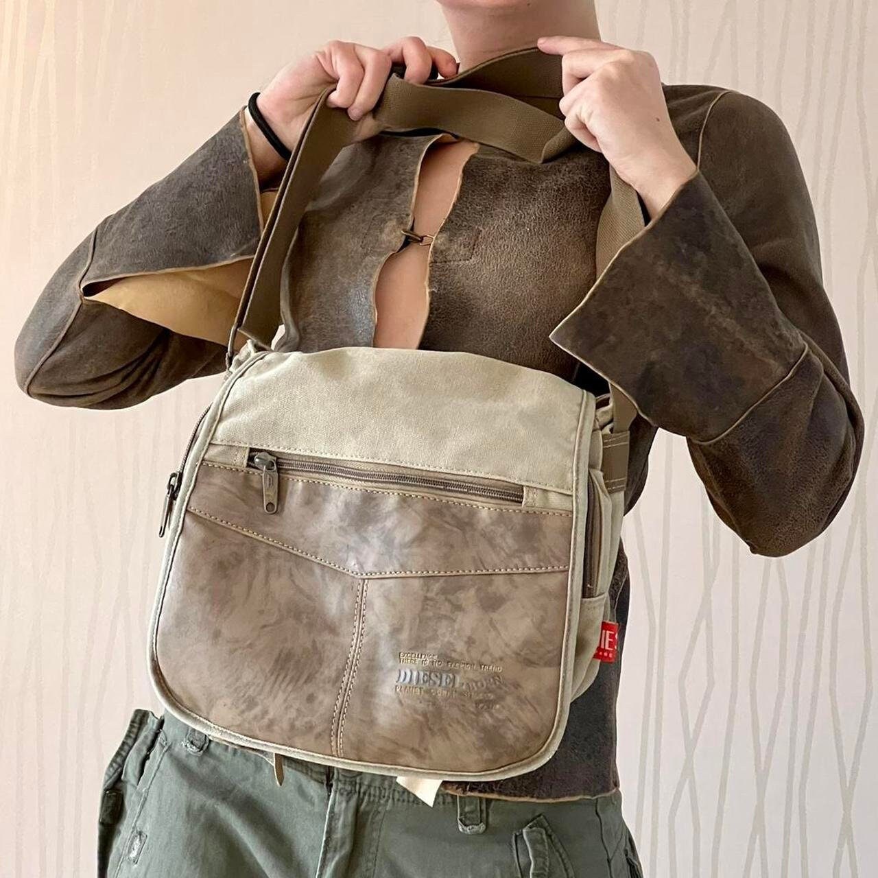 Vintage Diesel Bag Y2K Minimal Canvas and Leather Cargo Techwear Shoulder  Bag Cross Body Bag