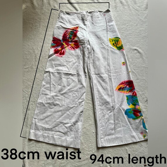 Miss Sixty Wide Leg Pants Y2K Butterfly Fairy Low… - image 3