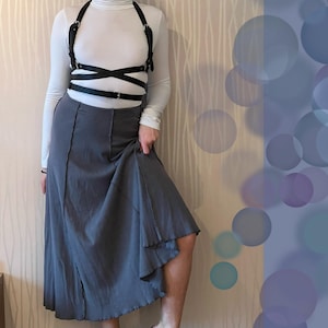 Cyber Exposed Seams 90’s Maxi Skirt Y2K Techwear Utility Grunge Skirt