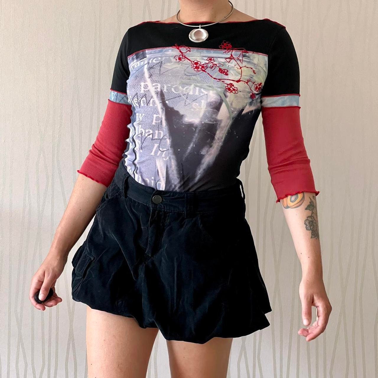 Miss Sixty Mini Skirt Y2K Corduroy Balloon Skirt Cargo Skirt