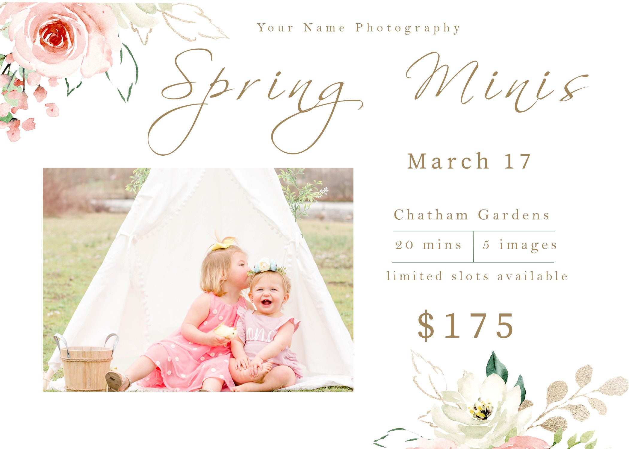 Floral Blush Spring Mini Session Ad Template, Spring Mini Session ...