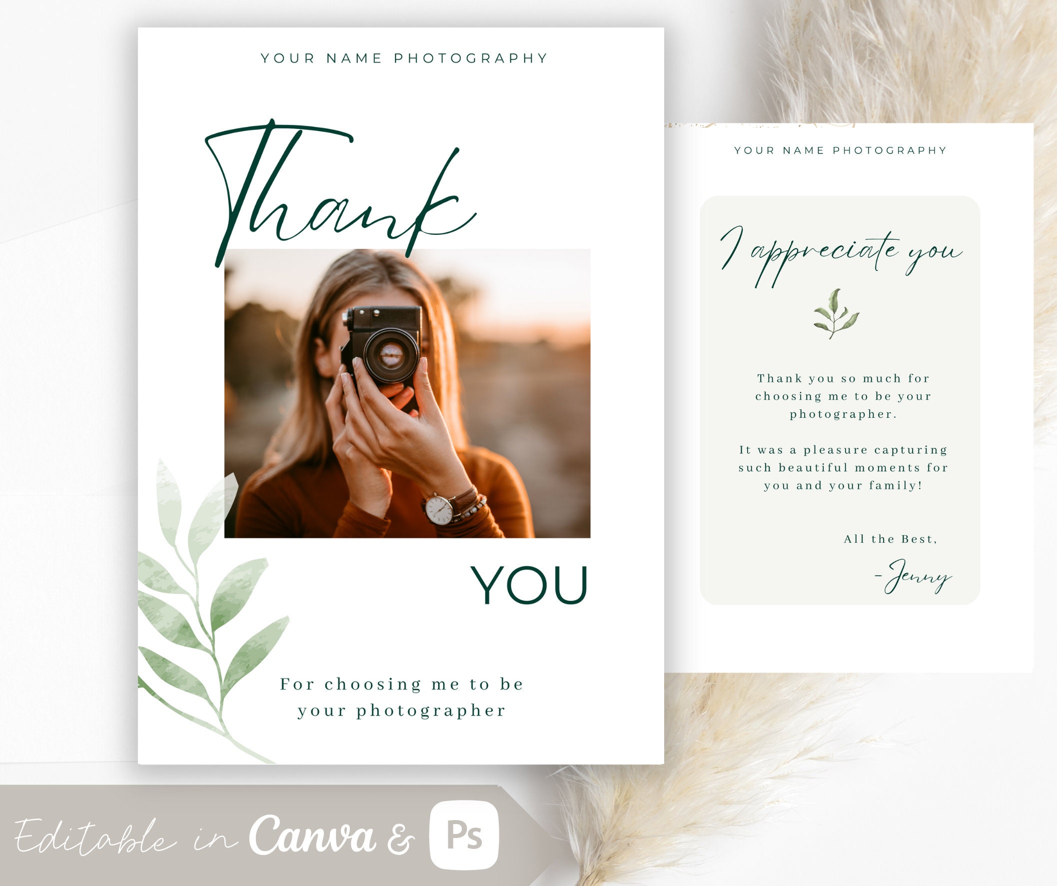 Photographer Thank You Template Photographer Thank You Card 