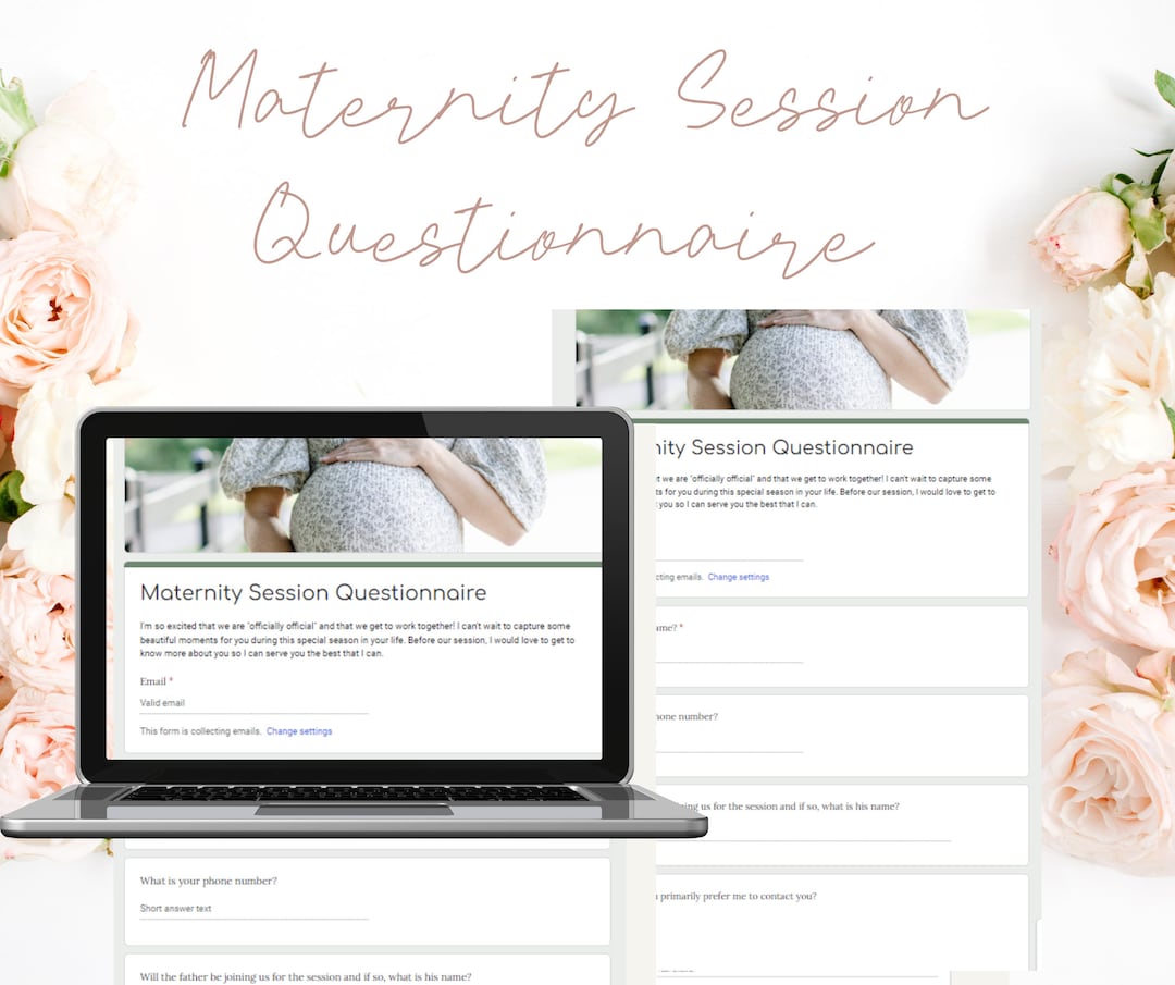Maternity Session Questionnaire, Questionnaire for Photography Template