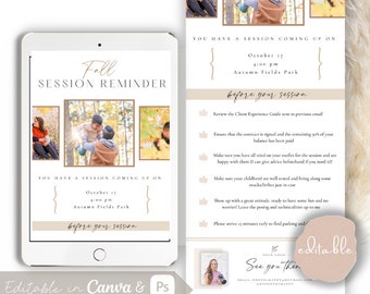 Newsletter Template, Fall Session Reminder Email, Photography Email Template, Family Photography, Canva Template, Photoshop Template, Fall