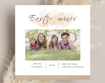 Easter Mini Session Template, Easter Minis, Spring Mini Session Template, Spring Minis, Editable Facebook Ad, Family photo template