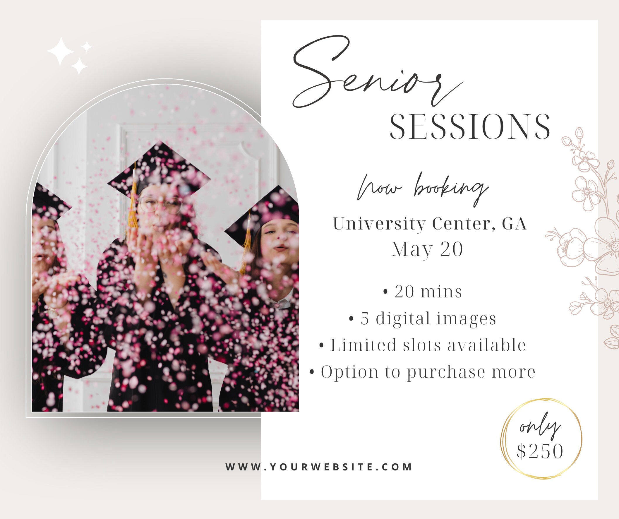 Senior Session Template, Senior Mini Session, Senior Marketing Template ...