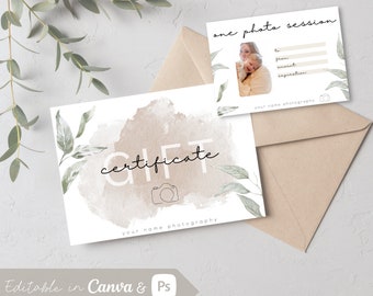 Photographer Gift Certificate Template Gift Card for Photographer Photography Voucher Photography Gift Card Graduation Gift Birthday Gift