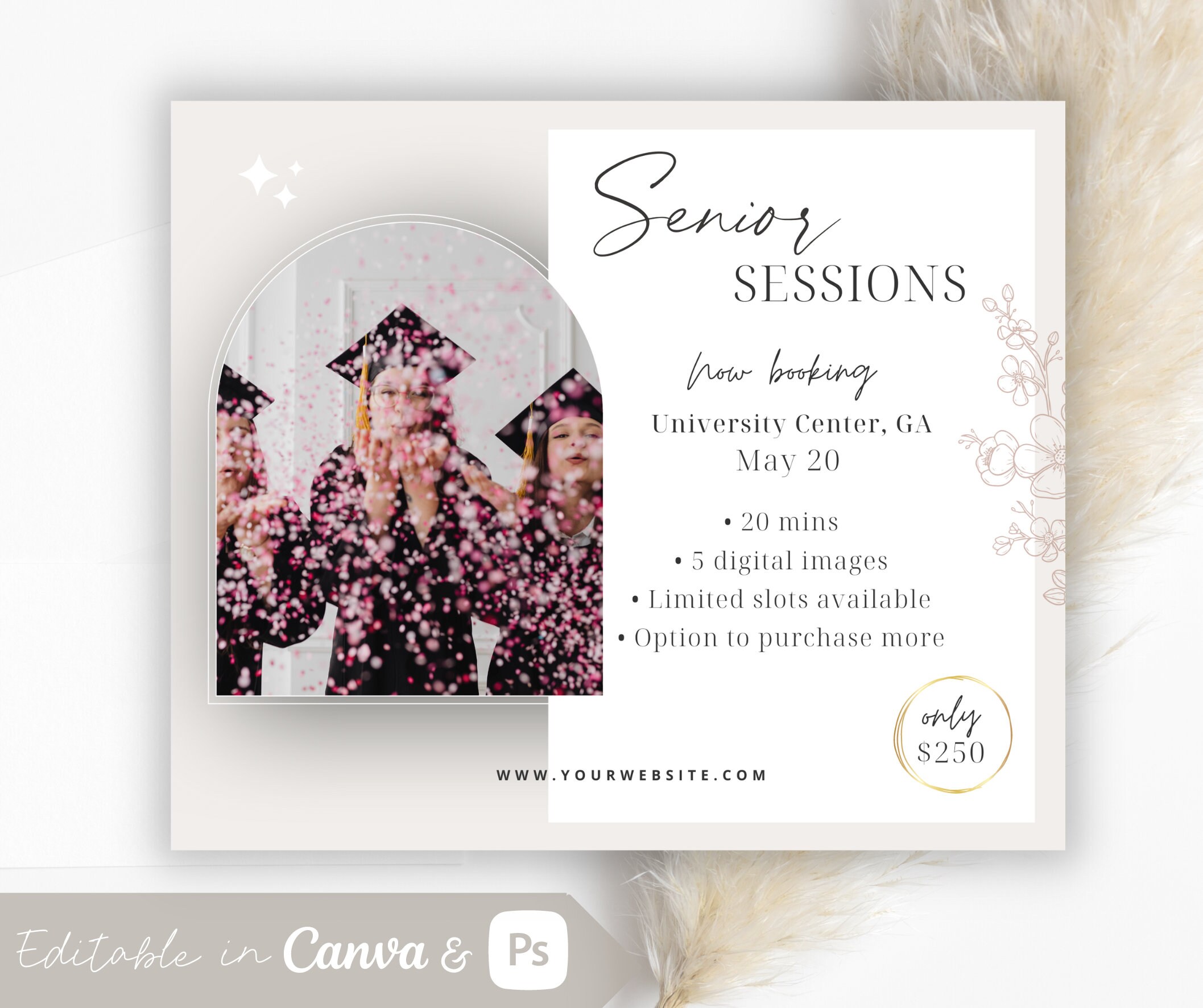 Senior Session Template, Senior Mini Session, Senior Marketing Template ...