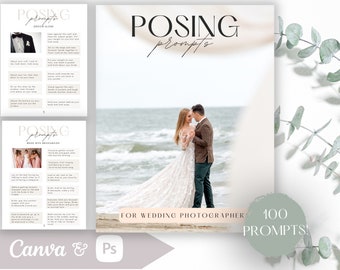 Wedding Posing Guide, Posing Prompts for Wedding Photographers, Wedding Photography Guide, Editable Guide, Customizable Canva Photoshop